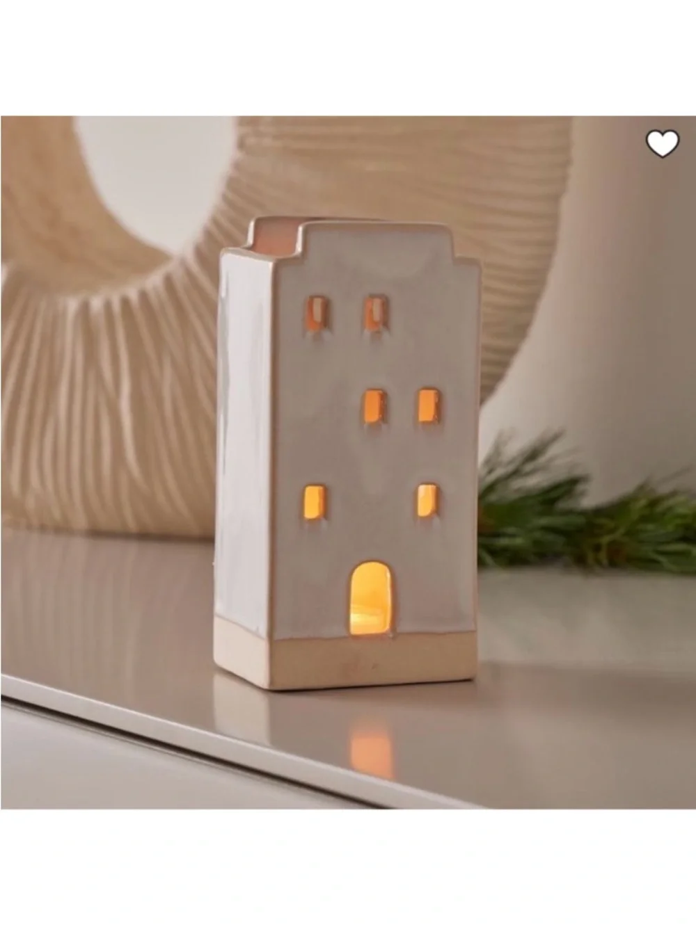 West Elm Village Tealight Ceramic Candleholders, Large House
